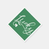 ラッキーシャムロックSt patricks dayパーティー スタンダードカクテルナプキン (角)