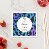 ラッキーシューホース&ブラックカウスポッツブルー誕生日 スタンダードカクテルナプキン (インサイチュ)