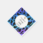 ラッキーシューホース&ブラックカウスポッツブルー誕生日 スタンダードカクテルナプキン (角)