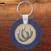 ラッキーシルバーホースシューズウェスタンスタイル キーホルダー (正面)