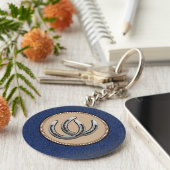 ラッキーシルバーホースシューズウェスタンスタイル キーホルダー (側面)