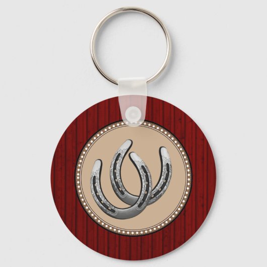 ラッキーシルバーホースシューズウェスタンスタイル キーホルダー (正面)