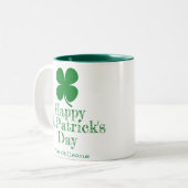 ラッキーシンプルエレガントシャムロックSt patricks day ツートーンマグカップ (正面左)