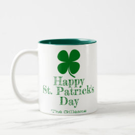 ラッキーシンプルエレガントシャムロックSt patricks day ツートーンマグカップ