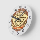 ラッキーストリークトランプのポーカー時計 ラウンド壁時計 (傾斜)