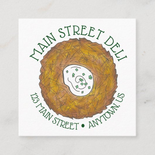 ラッキーズポテトパンケーキDeliデリカテッセン調理師シェフ スクエア名刺 (正面)