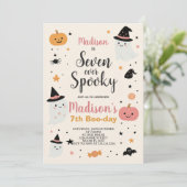 ラッキーセブンキッズハロウィーン誕生日招待状 招待状 (スタンド正面)