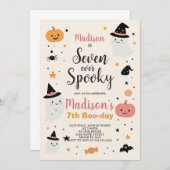 ラッキーセブンキッズハロウィーン誕生日招待状 招待状 (正面/裏面)