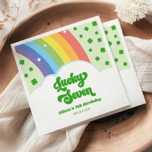 ラッキーセブンレインボークローバー7thバースデーパーティー スタンダードカクテルナプキン