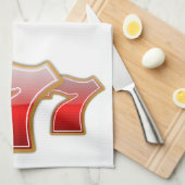 ラッキーセブン – スロットマシンのジャックポット キッチンタオル (四つ折り)