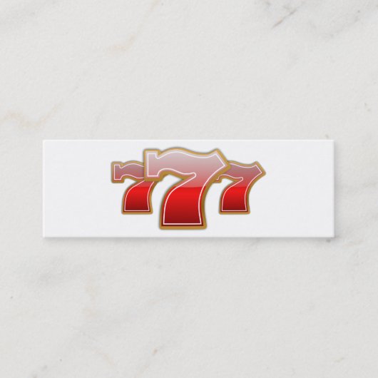 ラッキーセブン – スロットマシンのジャックポット スキニー名刺 (正面)