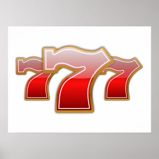 ラッキーセブン – スロットマシンのジャックポット ポスター (正面)