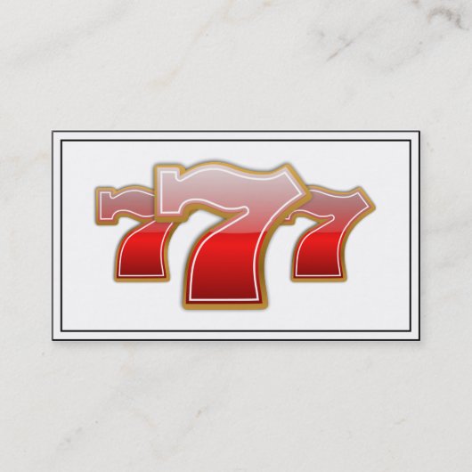 ラッキーセブン – スロットマシンのジャックポット 名刺 (正面)