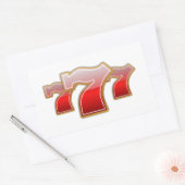 ラッキーセブン – スロットマシンのジャックポット 長方形シール (封筒)