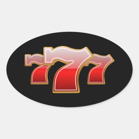 ラッキーセブン 楕円形シール (正面)