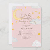 ラッキーセントパトリックの女の子ピンクの赤ちゃんシャワー 招待状 (正面)