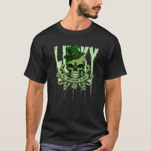 ラッキーセントパトリックの日アイルランドスカル4 – リーフクローバー Tシャツ