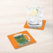 ラッキーセントパトリックの日グリーンビール スクエアペーパーコースター (インサイチュ)