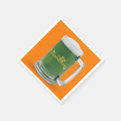 ラッキーセントパトリックの日グリーンビール スタンダードカクテルナプキン (角)