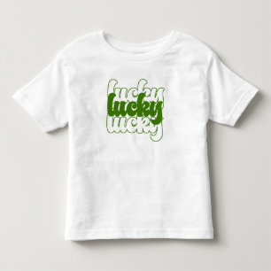 ラッキーセントパトリックの日グリーンレトロ70s トドラーTシャツ