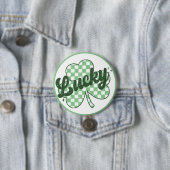 ラッキーセントパトリックの日レトロシャムロック 缶バッジ (インサイチュ)