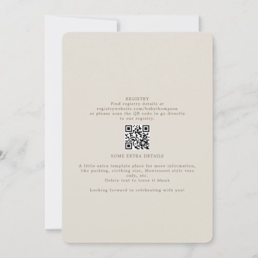 ラッキーセントパトリック男女兼用の赤ちゃんシャワー 招待状 (裏面)