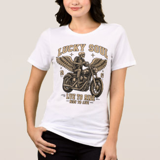 ラッキーソウル1991ライドバイカー・スケルトン ヴィンテージ トライブレンドTシャツ