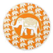 ラッキータイホワイトエレファントオレンジ セラミックノブ (正面)