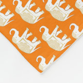 ラッキータイホワイトエレファントオレンジ フリースブランケット (角)