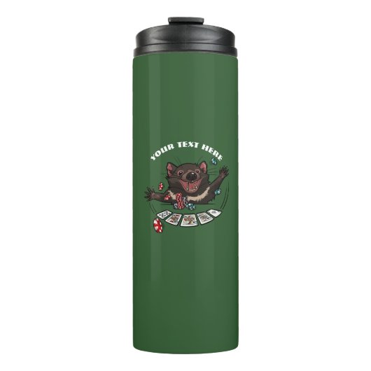 ラッキータスマニア王室のデビルフラッシュトランプのポーカー漫画 タンブラー (正面)