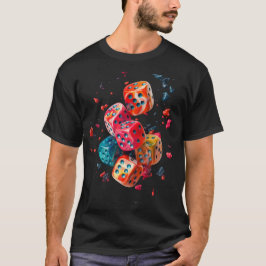 ラッキーダイスTシャツ カラフルカジノグラフィックTシャツ Tシャツ