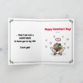 ラッキーダックのバレンタインかわいい水彩カード カード (内部)