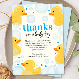 ラッキーダックのファーストバースデー感謝カード サンキューカード