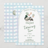 ラッキーダックの誕生日招待状(あらゆる年齢に対応) 招待状 (正面/裏面)