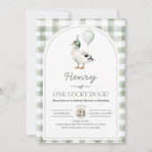 ラッキーダックの誕生日招待状 招待状 (正面)