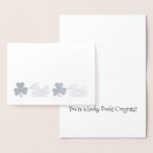 ラッキーダックゴムダッキー(アヒルちゃん)シャムロッククローバーおめでとう 箔カード (ディスプレー)