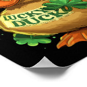 ラッキーダックシャムロックおもしろいSt patricks dayウォーターフォ ポスター (角)