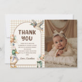 ラッキーダックバルーン誕生日写真サンキューカード サンキューカード (正面)