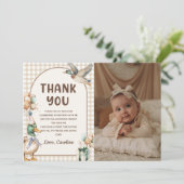 ラッキーダックバルーン誕生日写真サンキューカード サンキューカード (スタンド正面)