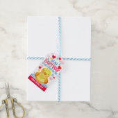 ラッキーダックバレンタインメッセージカード ギフトタグ (より糸付き)