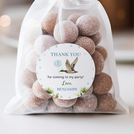 ラッキーダックボーイ誕生日 ラウンドシール