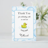 ラッキーダック感謝カード 子供の誕生日 サンキューカード (スタンド正面)