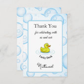 ラッキーダック感謝カード 子供の誕生日 サンキューカード (正面/裏面)