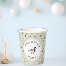 ラッキーダック1歳の誕生日 紙コップ