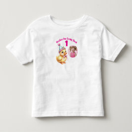 ラッキーダック1歳誕生日写真ギフト トドラーTシャツ