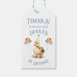 ラッキーダック1st誕生日パーティー ギフトタグ