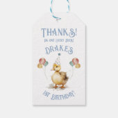 ラッキーダック1st誕生日パーティー ギフトタグ (裏面)