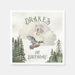 ラッキーダック1st誕生日パーティー スタンダードカクテルナプキン