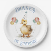ラッキーダック1st誕生日パーティー ペーパープレート (正面)