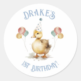 ラッキーダック1st誕生日パーティー ラウンドシール
